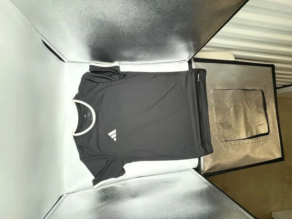 Adidas Climacool Regular Fit Black T-Shirt with White Contrast Trim